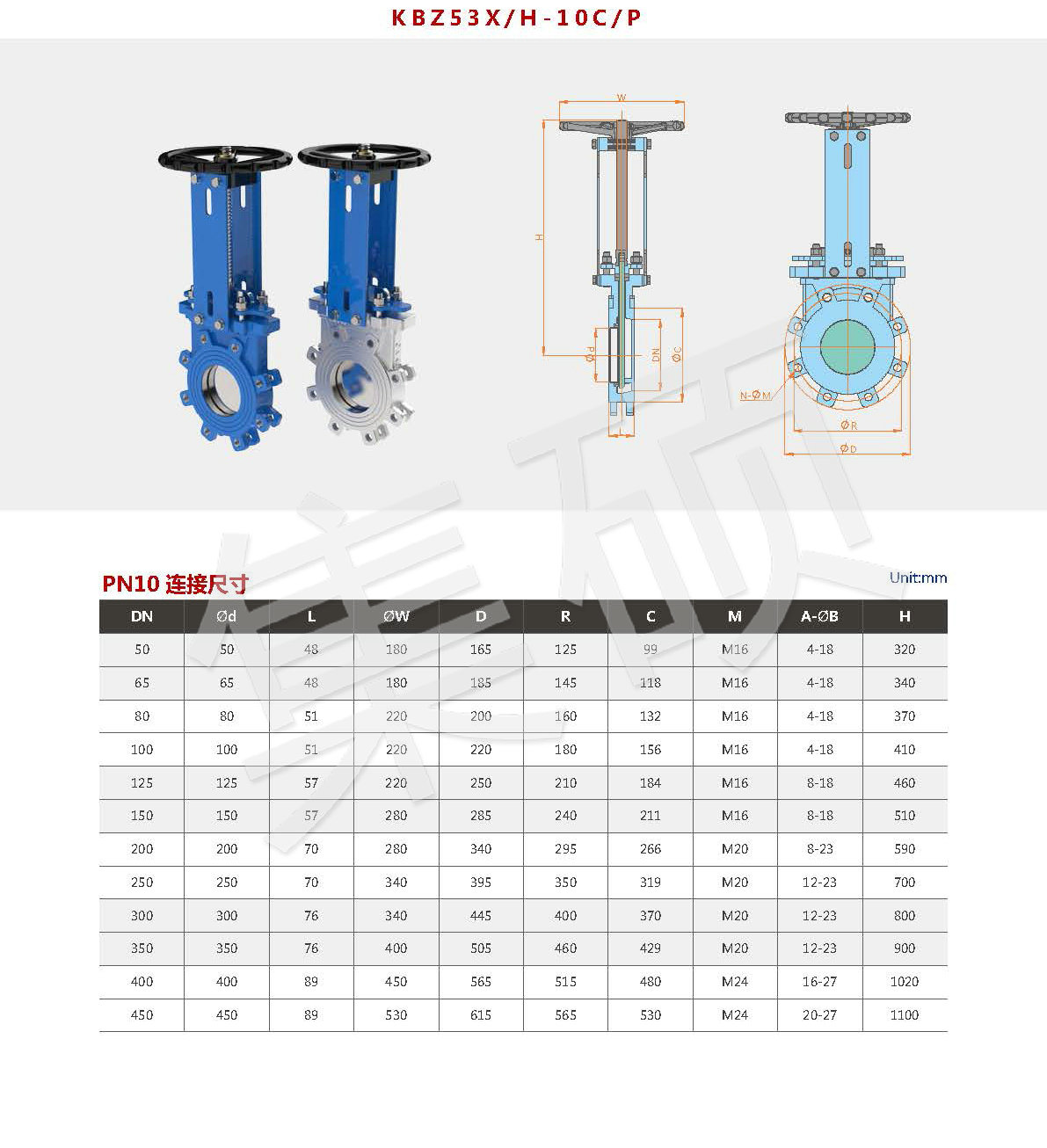 PN10明桿單向密封手動(dòng)刀閘閥KB梅花